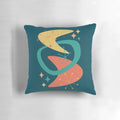 Retro mid century modern charcoal gray throw pillow with atomic age starburst design