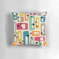 Retro Mid Century Modern Geometric Abstract Pattern Pillow