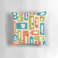 Mid century modern style geometric decorative throw pillow