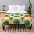 Cozy mid century modern plush blanket with geometric pattern