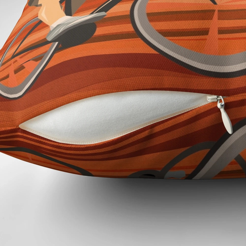 Retro Milan-San Remo cycling art pillow featuring a vintage, illustrated design of the iconic cycling race.