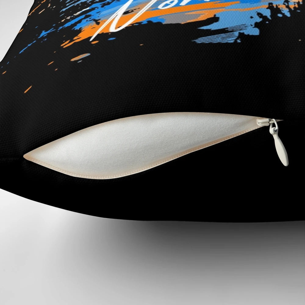 Pillow featuring a retro and minimalist design inspired by Formula 1 driver Lando Norris