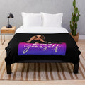 Retro Miranda Cosgrove Inspired Plush Blanket with Believe in Yourself Graphic
