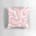 Retro modern abstract pattern pillow in pink and white