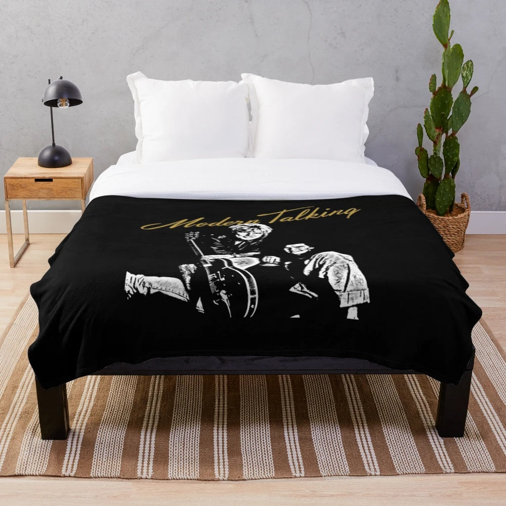 Plush blanket featuring the iconic 80s band Modern Talking