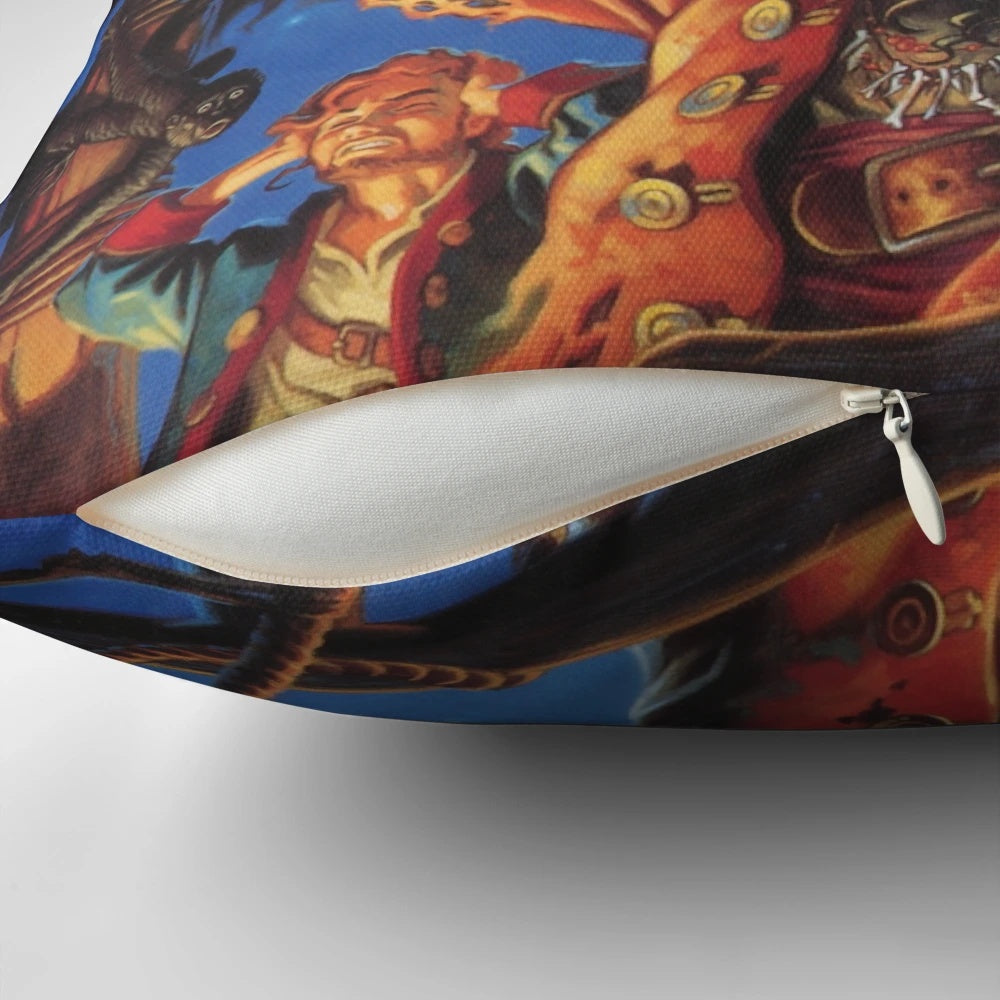 Retro Monkey Island Themed Pillow featuring Guybrush Threepwood and LeChuck's Revenge