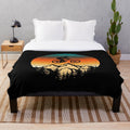 Retro mountain bike downhill plush blanket