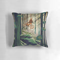 Retro mountain bike motivational art pillow featuring a downhill rider on a classic mountain bike