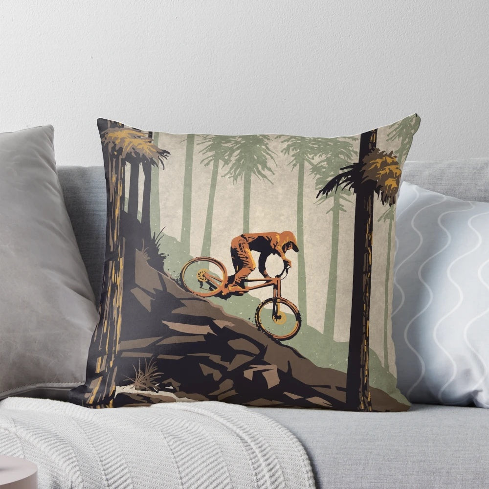 Retro mountain bike poster art featuring a scenic landscape and motivational quote, perfect for biking decor and outdoor adventure enthusiasts.