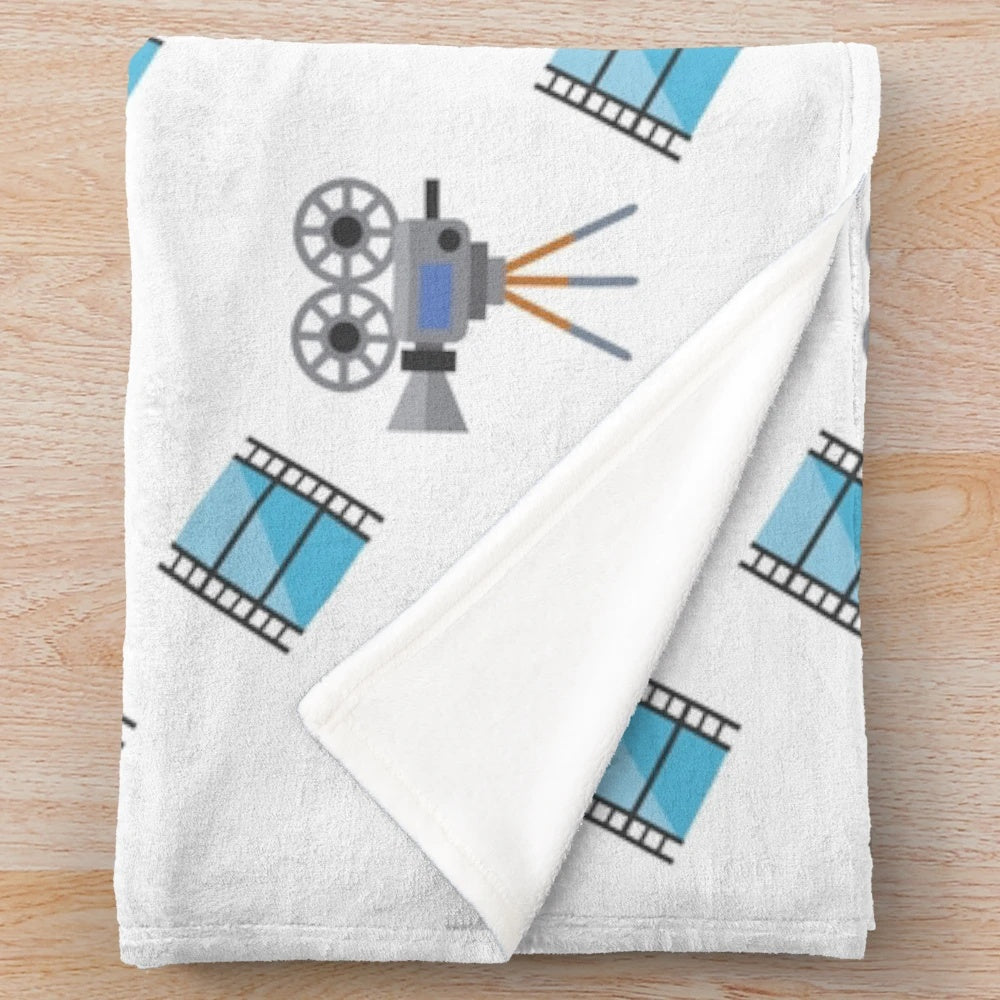 Retro movie and cinema pattern plush blanket