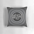 Retro movie ending screen decorative throw pillow, featuring a nostalgic cinema-inspired design.