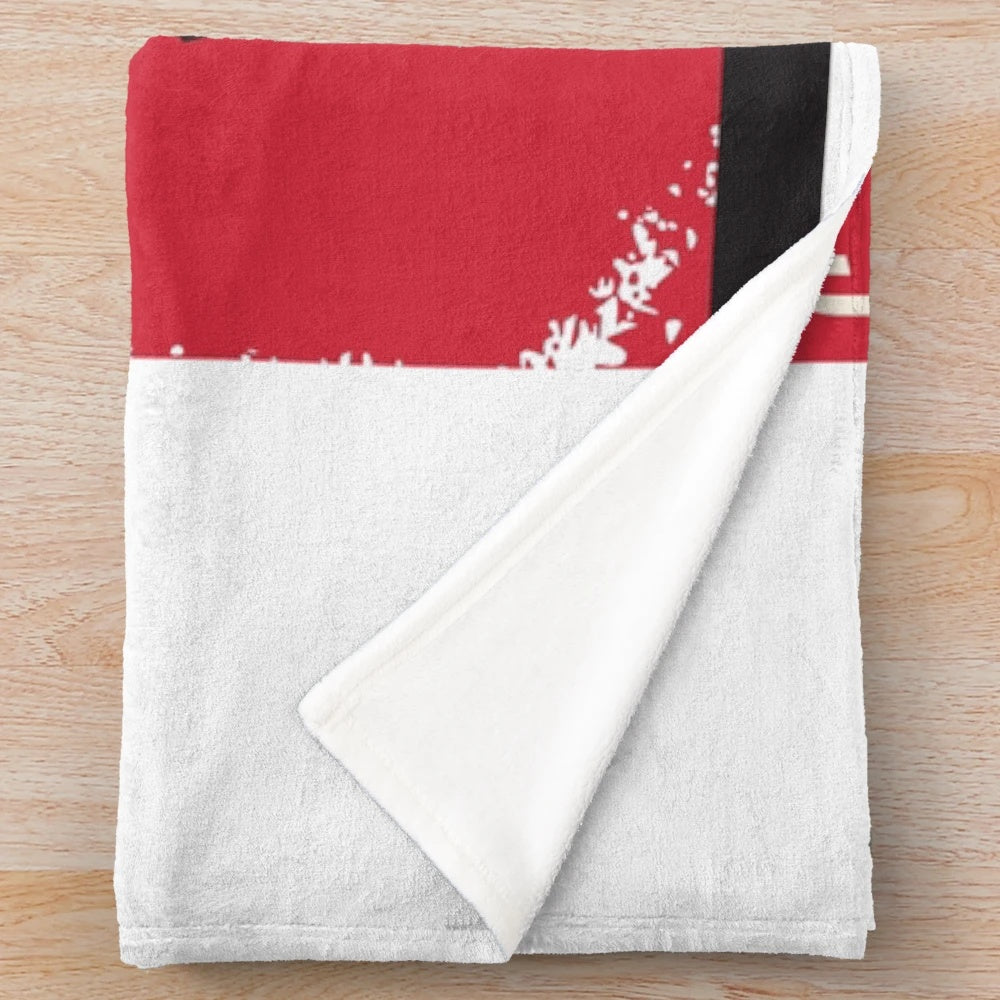 Retro movie night plush blanket with vintage cinema graphics