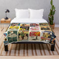 Vintage movie poster design plush blanket for classic film lovers
