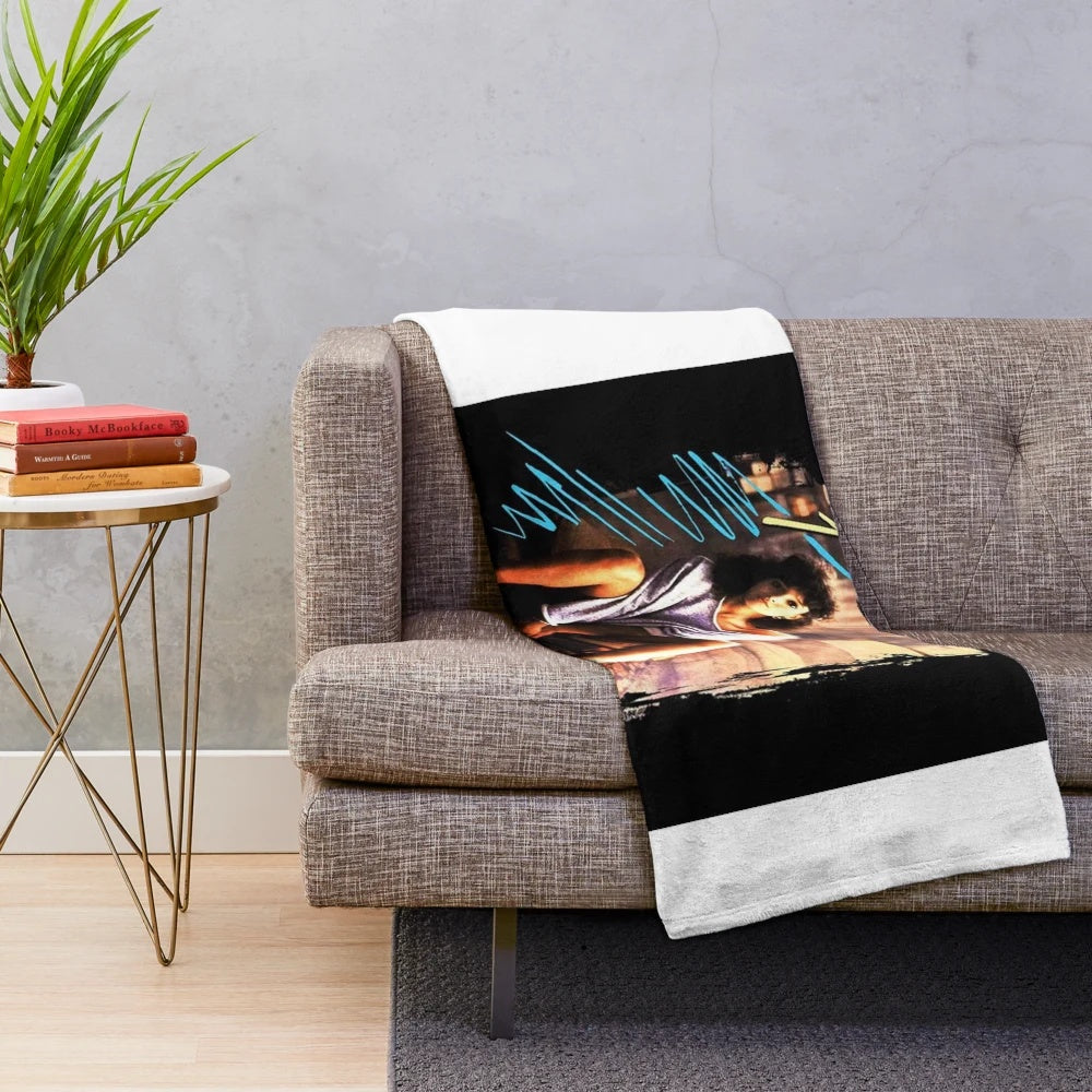 Retro movie-themed plush blanket featuring Flashdance imagery