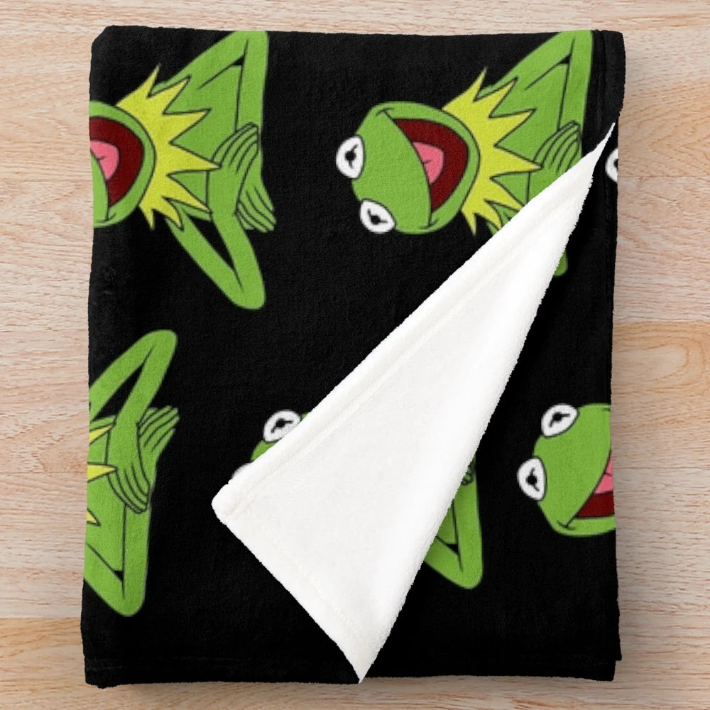 Kermit the Frog-patterned plush blanket for muppets fans