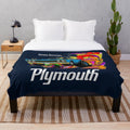 Retro muscle car plush blanket featuring vintage 1970s American car design