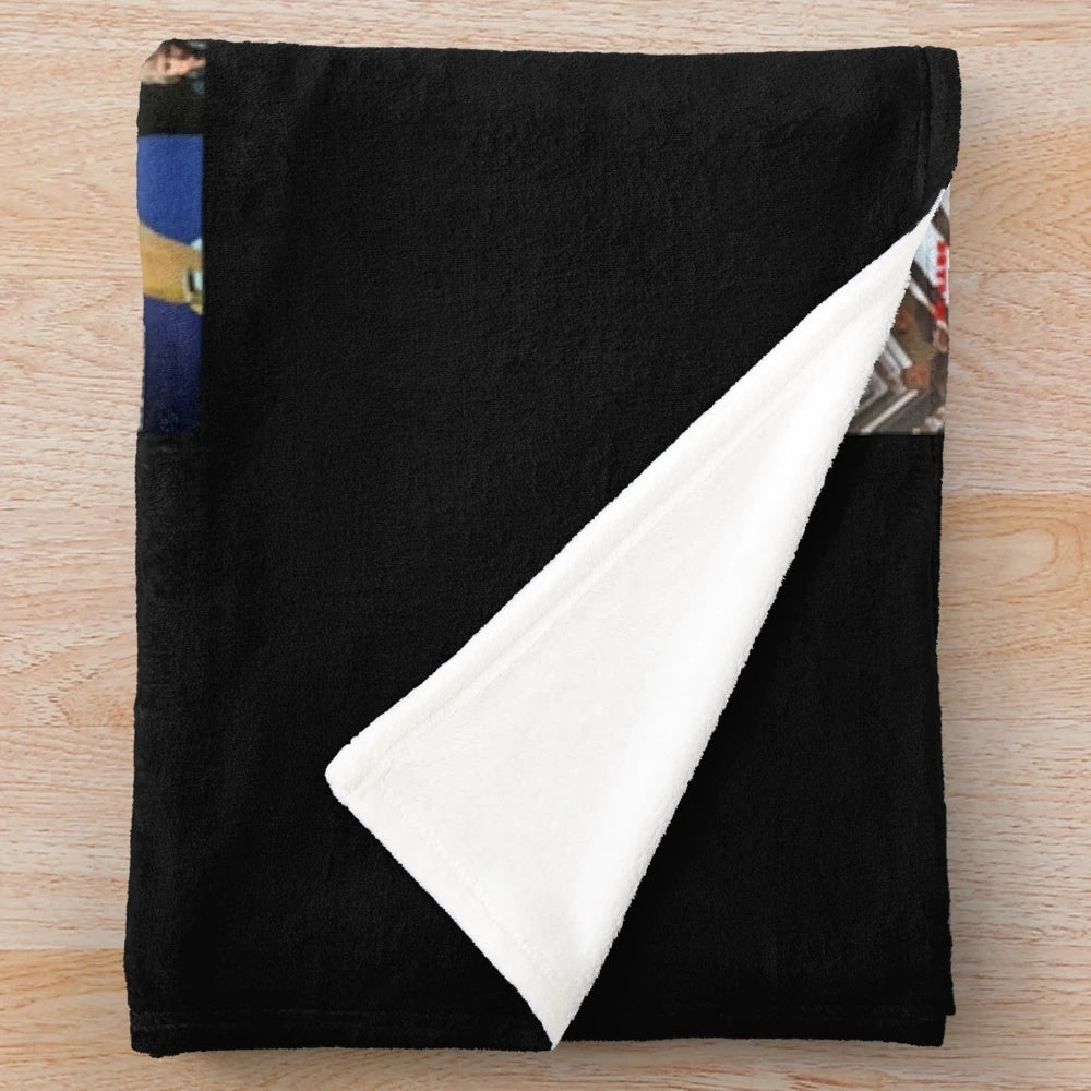 Plush blanket featuring a collage of classic rock band imagery