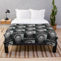 Retro music-inspired plush blanket featuring a "Sarah Harding for President" tee design