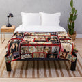 Retro Music Lover's Plush Blanket featuring vintage concert and country music imagery