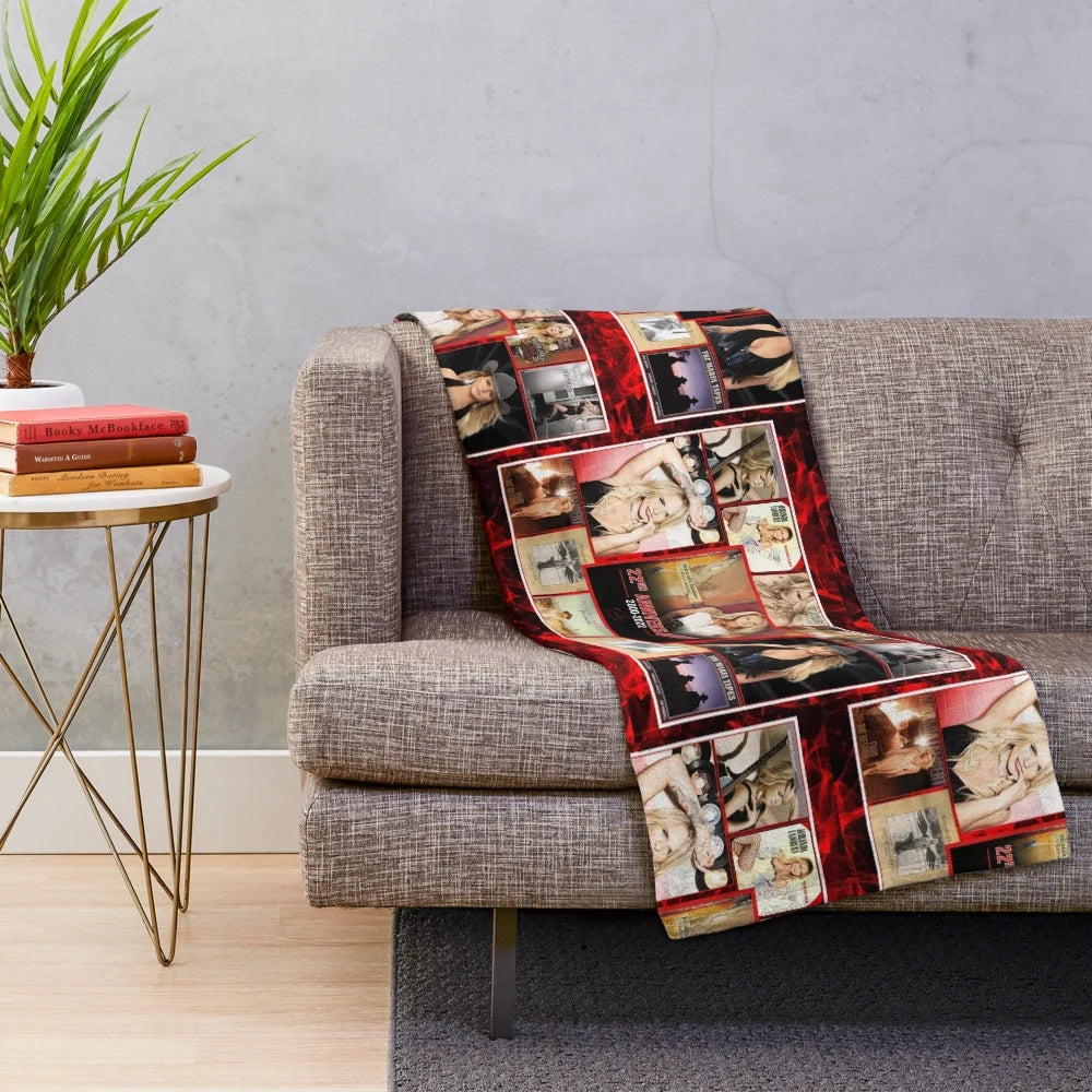 Retro Music Lover's Plush Blanket featuring vintage concert and country music imagery