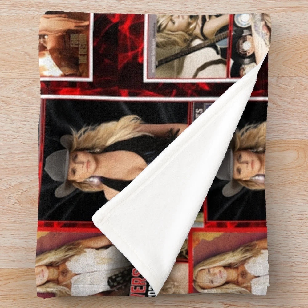 Retro Music Lover's Plush Blanket featuring vintage concert and country music imagery