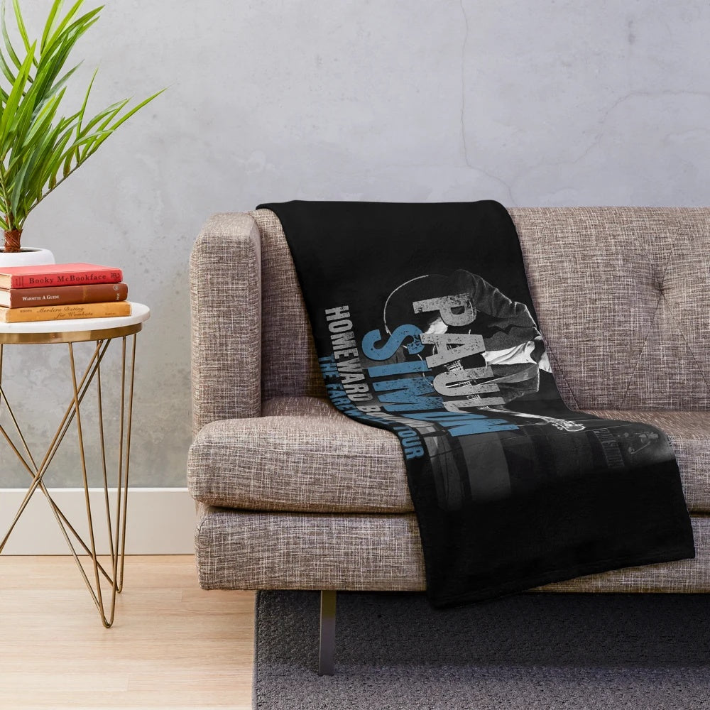 Plush blanket featuring retro design for Paul Simon fans
