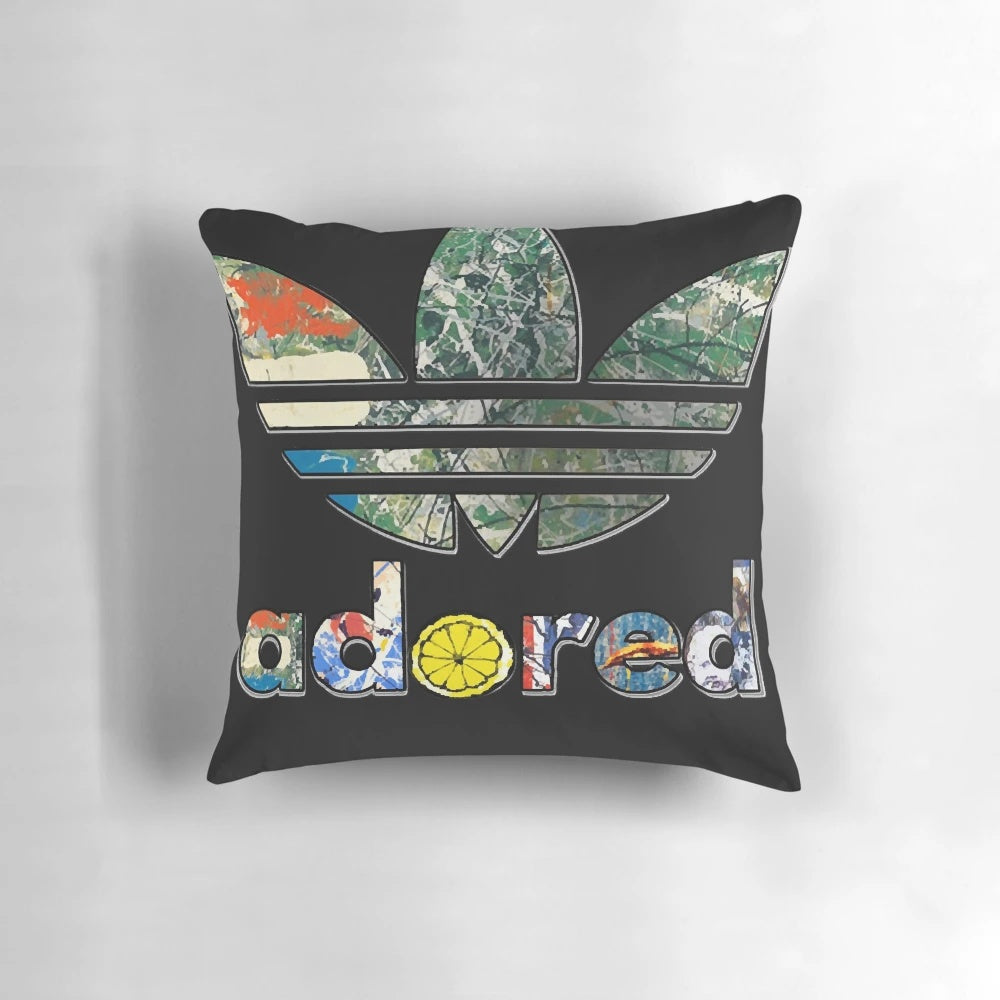 Pillow design featuring the iconic Ian Brown and The Stone Roses logo, representing the Madchester music scene of 1990s Manchester.