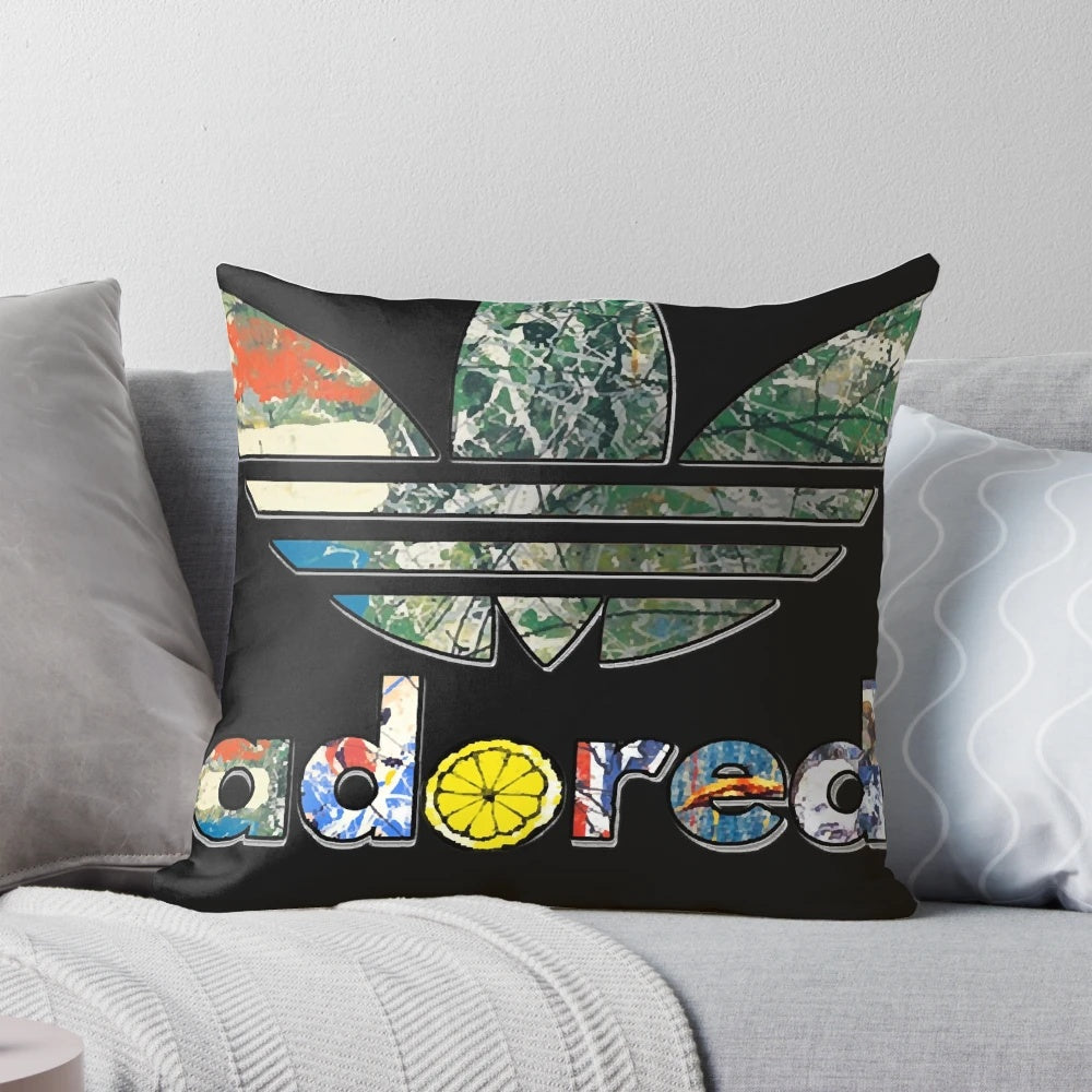 Pillow design featuring the iconic Ian Brown and The Stone Roses logo, representing the Madchester music scene of 1990s Manchester.
