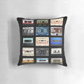 Retro music-themed pillow with a playful, humorous design