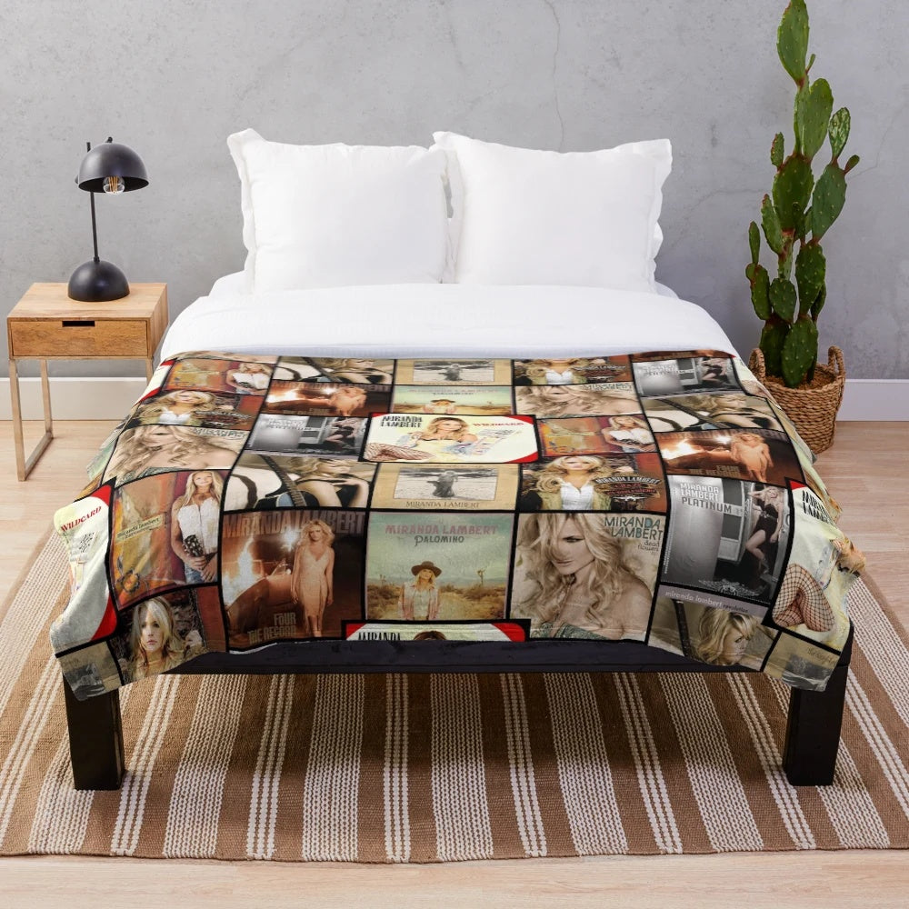 Plush blanket featuring a vintage album cover design