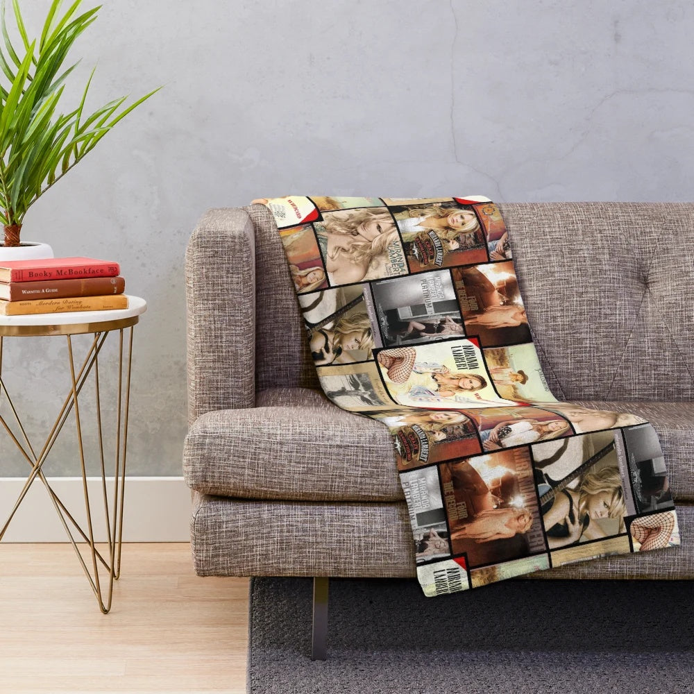 Plush blanket featuring a vintage album cover design