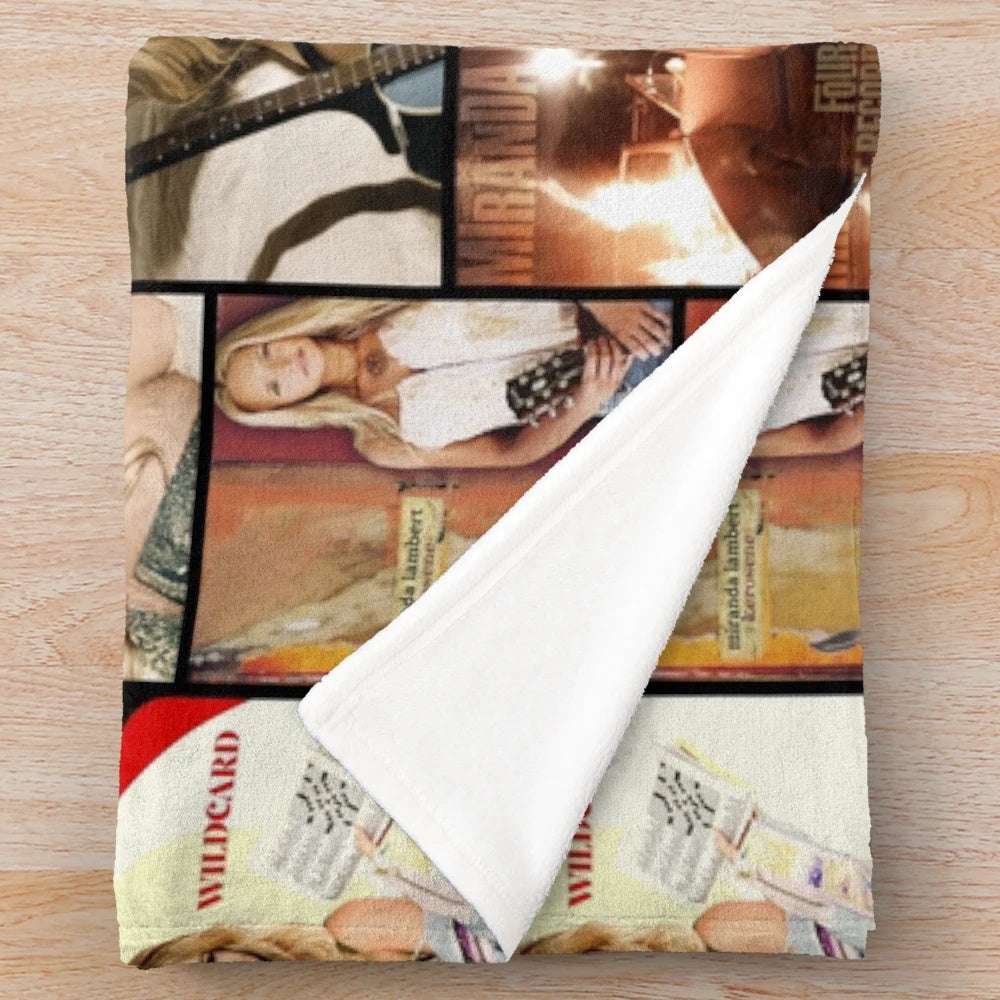 Plush blanket featuring a vintage album cover design