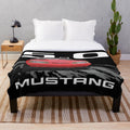 Retro Ford Mustang GT V8 inspired plush blanket