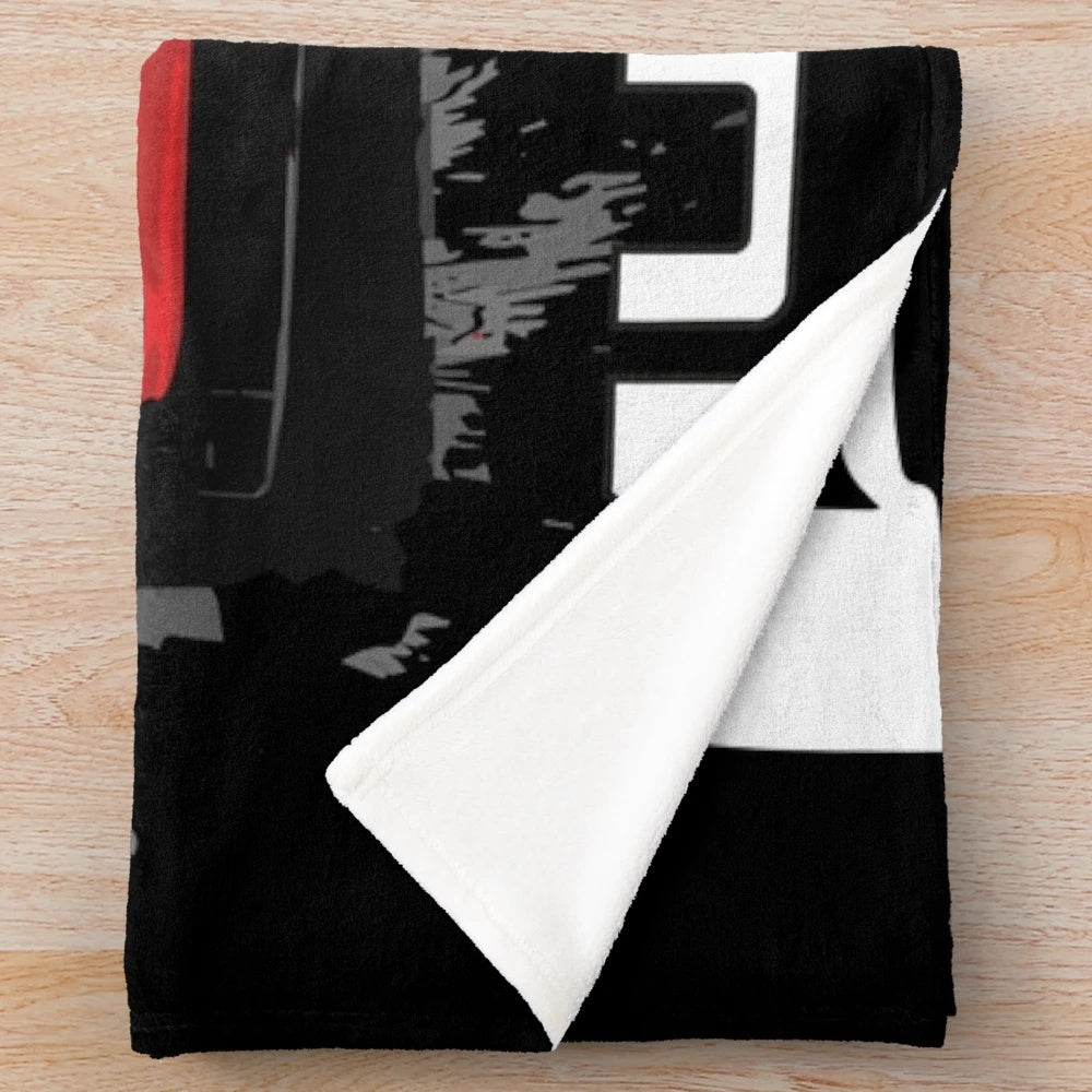Retro Ford Mustang GT V8 inspired plush blanket