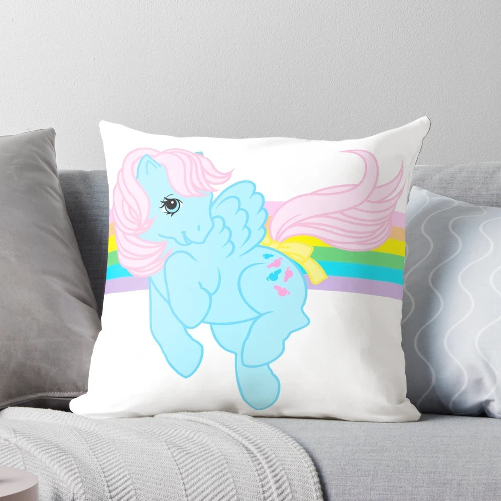 Colorful and vintage-inspired My Little Pony G1 Wind Whistler Pegasus pillow