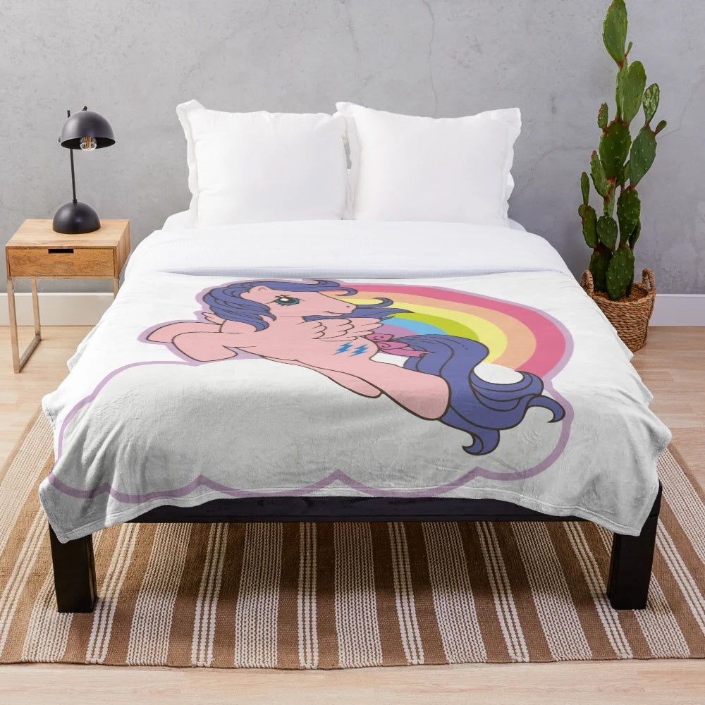 Colorful vintage-inspired my little pony plush blanket