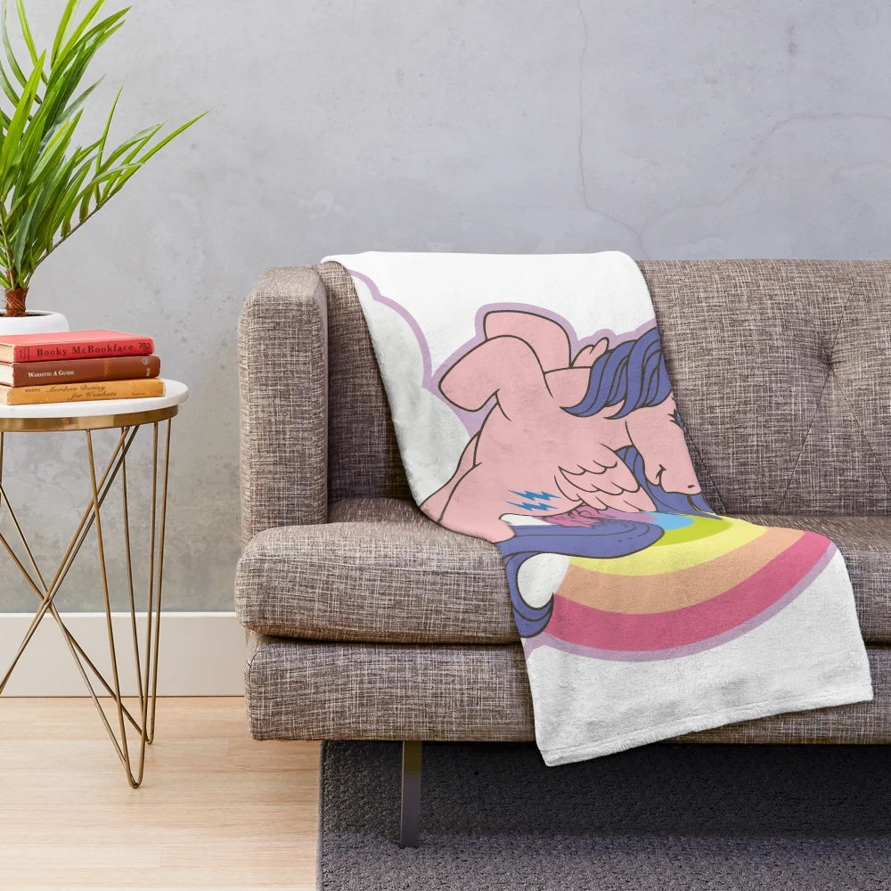 Colorful vintage-inspired my little pony plush blanket