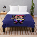Retro Ness sprite plush blanket featuring pixel art inspired by the classic RPG Earthbound