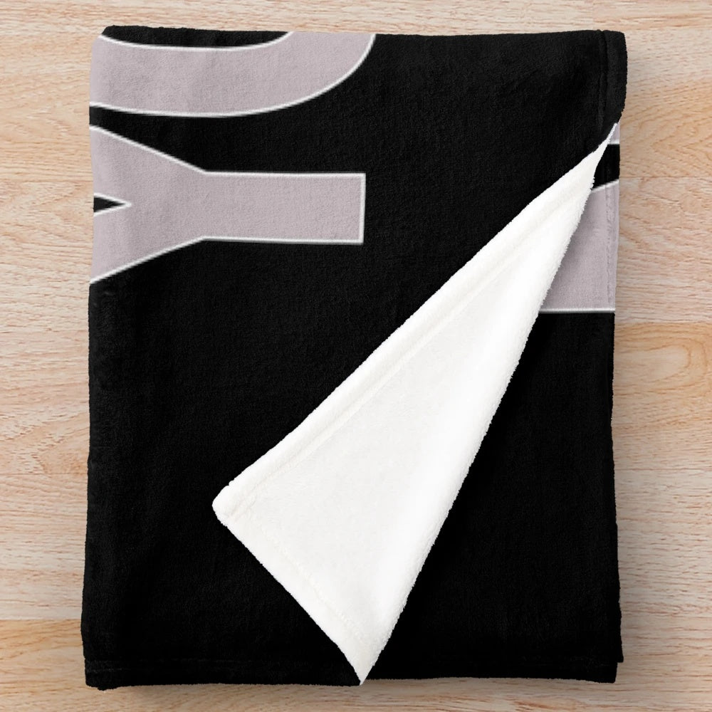 Plush blanket featuring Rick Astley's iconic "Never Gonna Give You Up" design