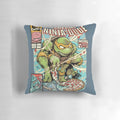Retro ninja turtle-themed pillow with vintage design