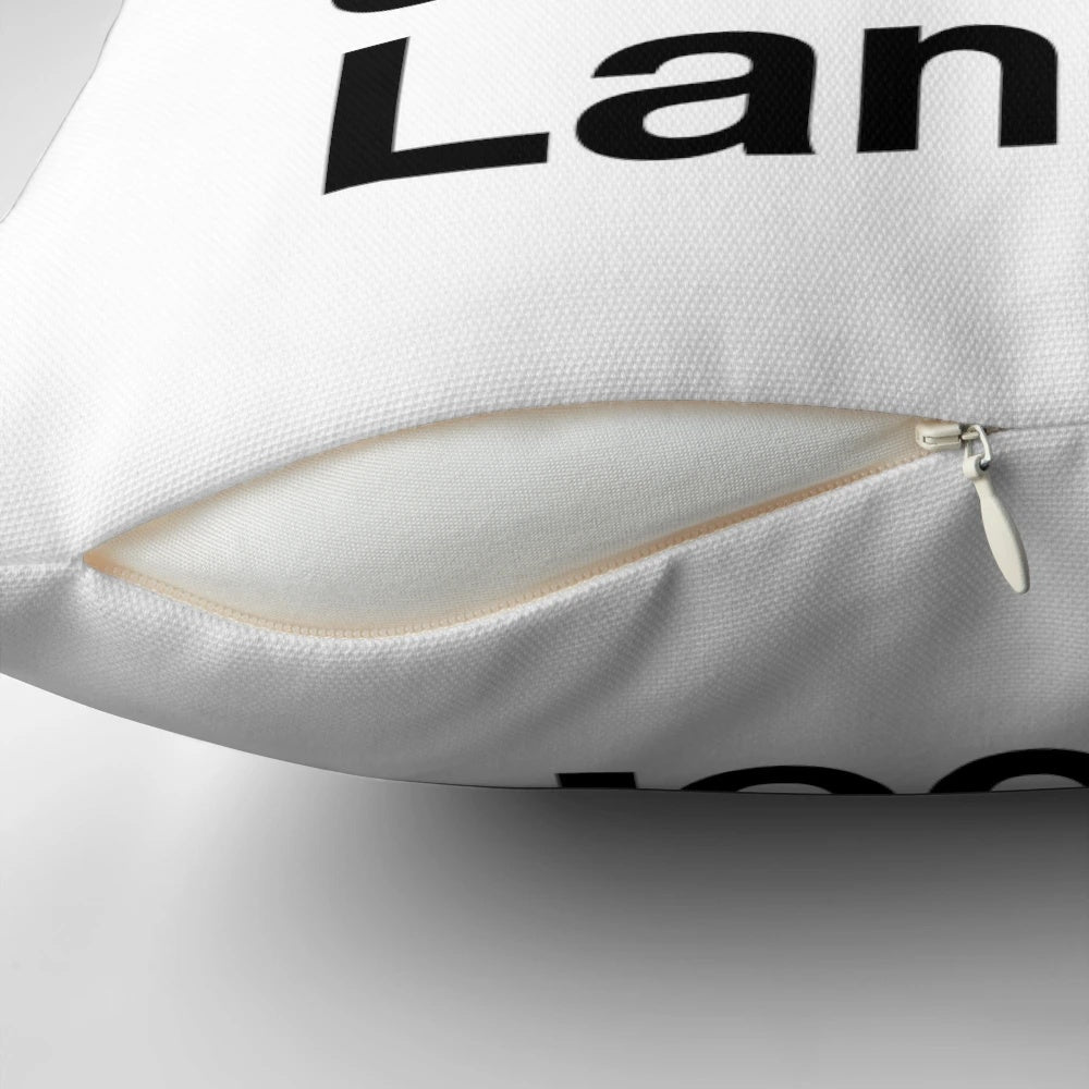 NSYNC themed decorative pillow with band member names and ampersand