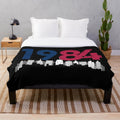 Retro NYC-inspired plush blanket with 80s style pattern