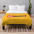 Plush blanket with vintage Oh Henry candy bar design