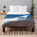 Retro Pan Am inspired plush blanket with vintage airline design