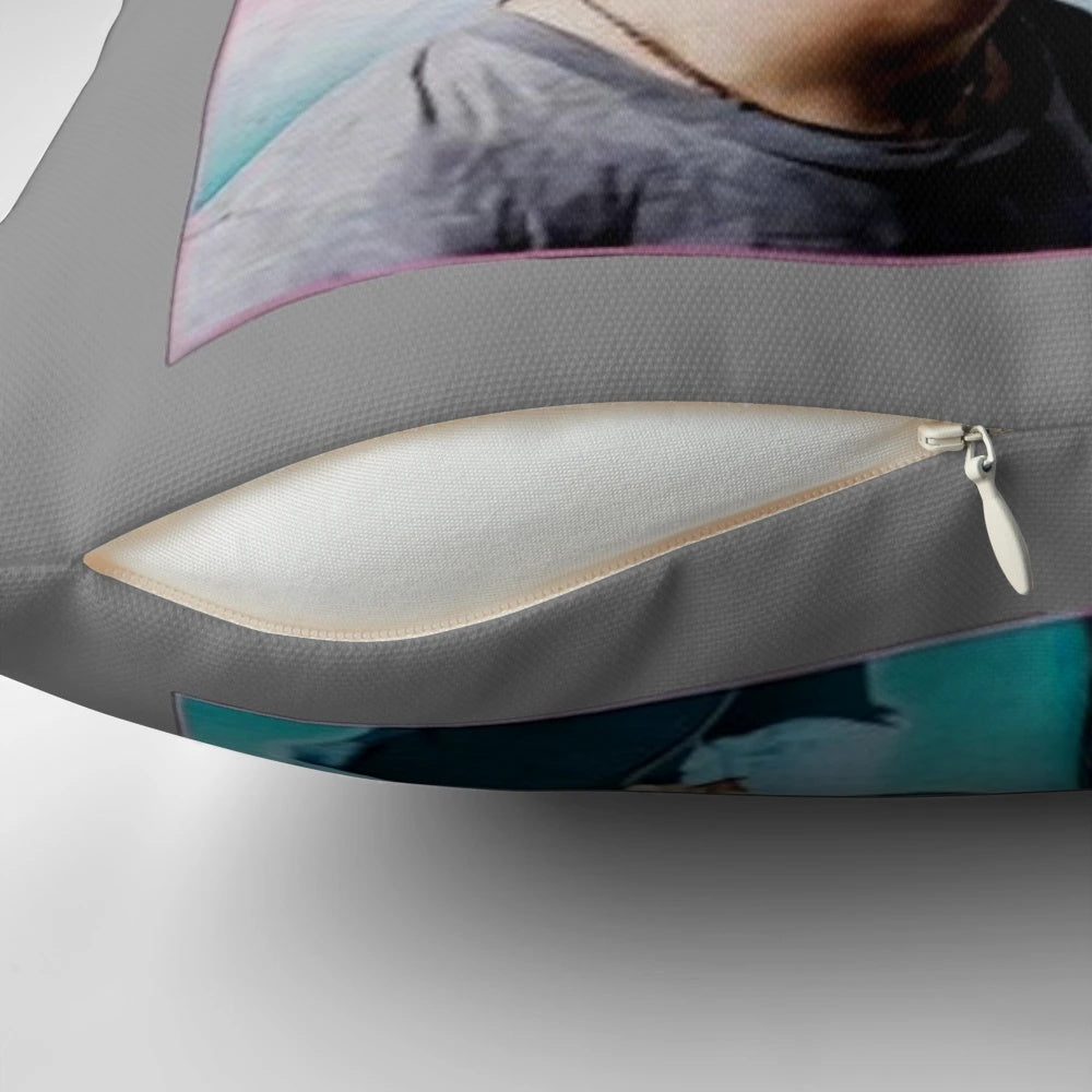 Soft, comfortable retro-style pillow featuring an homage to Matt Healy of the band The 1975