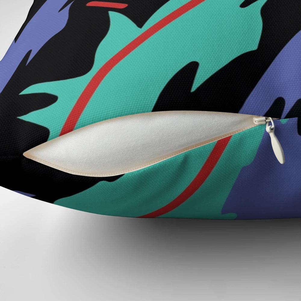 Retro pattern pillow with HKS-inspired design