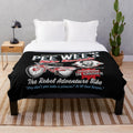 Pee Wee Herman inspired plush blanket with bicycle design