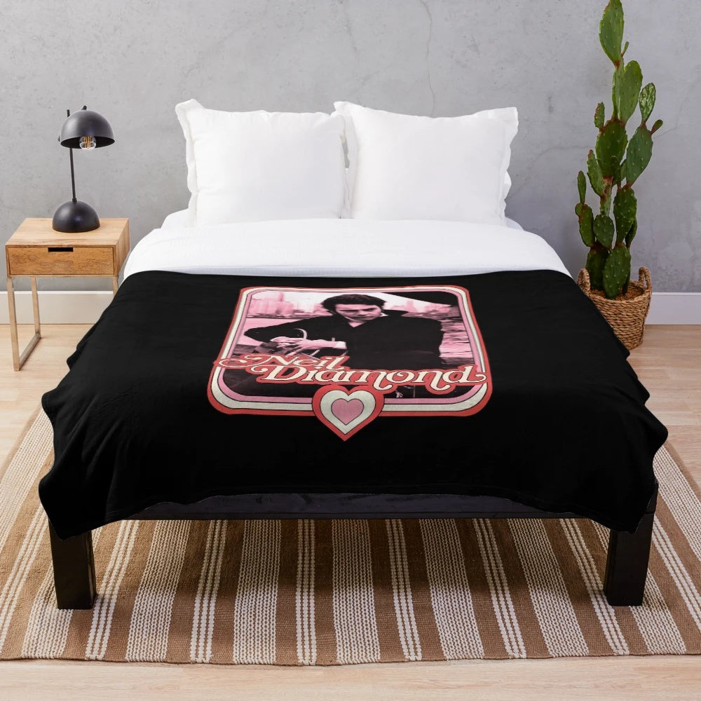 Retro photo plush blanket in festive holiday design