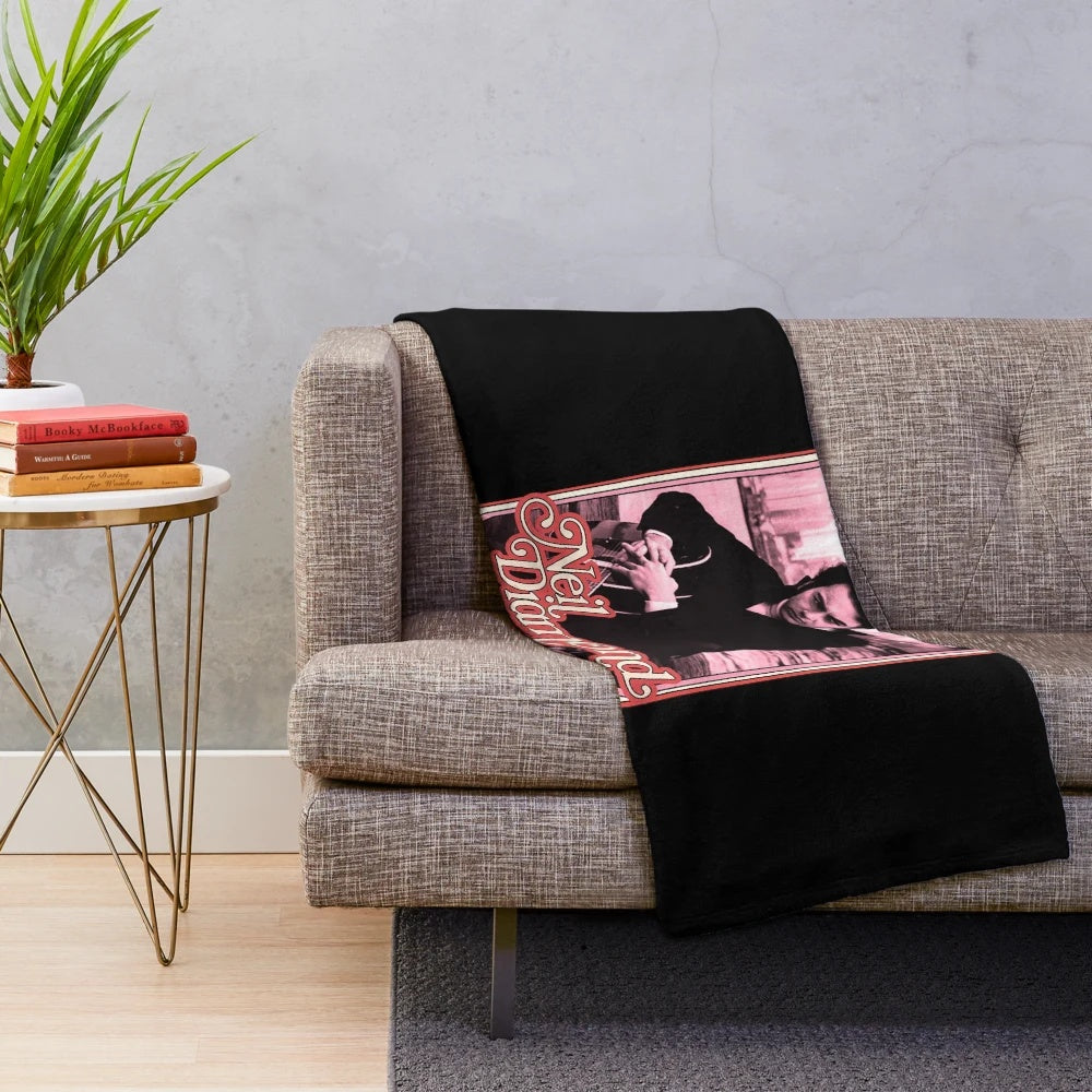 Retro photo plush blanket in festive holiday design