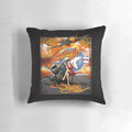 Vintage-inspired pin up pillow featuring a fly lady design